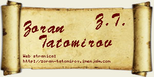Zoran Tatomirov vizit kartica